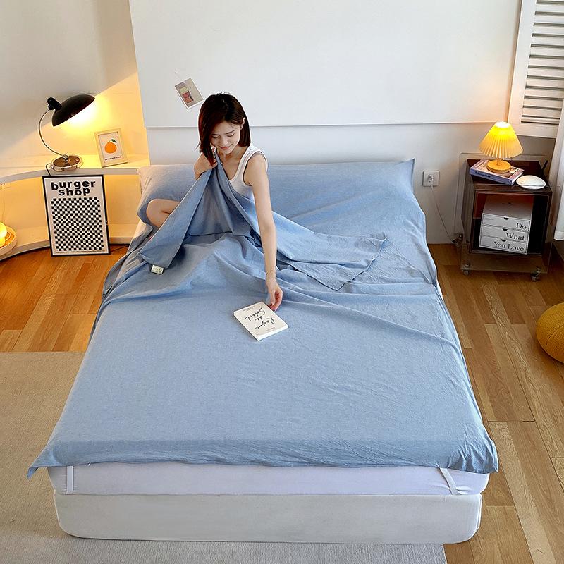 100% Cotton Dirt-Proof Duvet Cover & Sleeping Bag for Home or Travel, Available in Single/Double Size
