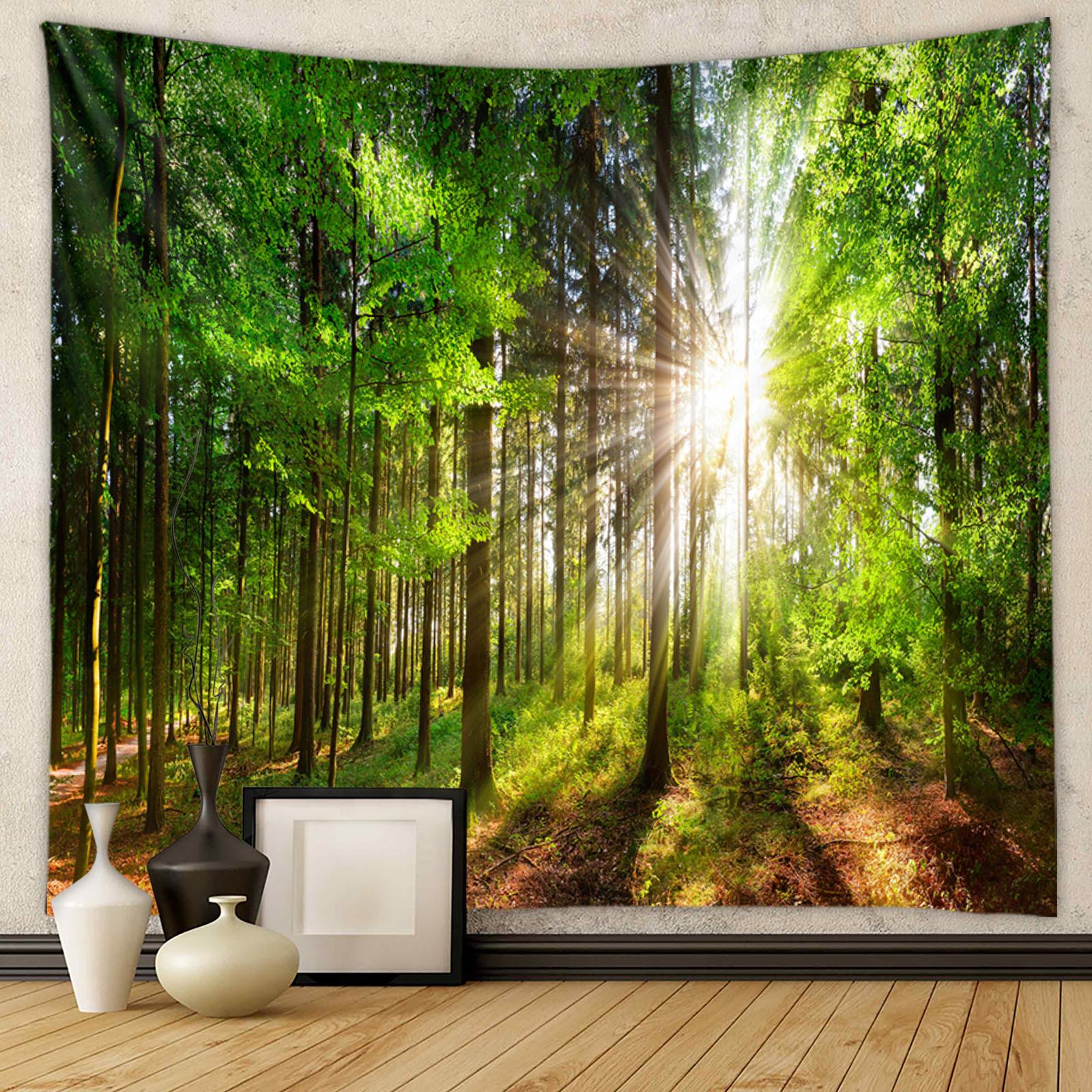 

Домашний гобелен Настенный гобелен Лесной гобелен Фоновая ткань Для декора гостиной спальни Декоративное настенное искусство 73 x 95cm