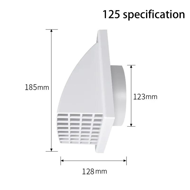 Abs Exterior Wall Ventilation Grille With Valve For Range Hood Duct Air Outlet Weatherproof Material 100Mm 125Mm 150Mm