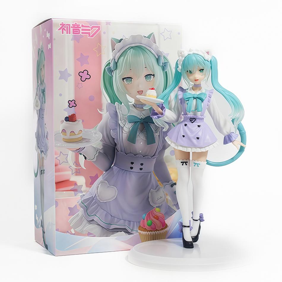 19cm Anime Cat Ears Maid Hatsune Miku Fancy Action Fashion Figure PVC Collection Model Peripheral Ornaments Decorative Toy