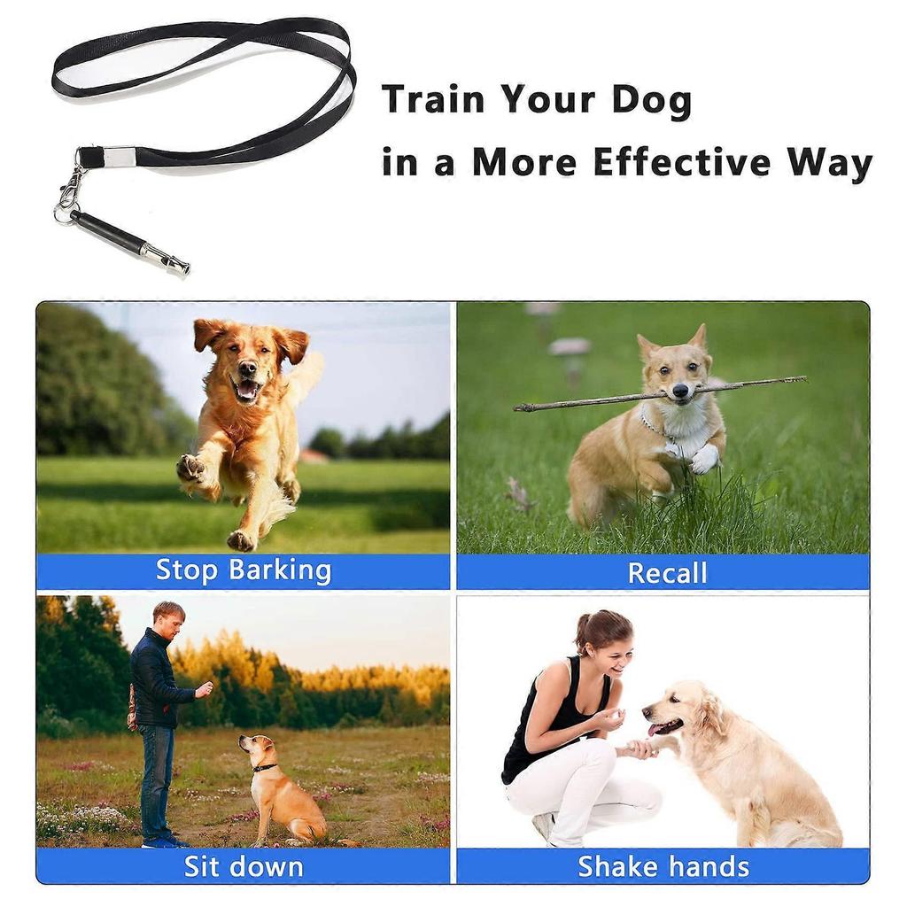 Dog Whistles, Pack-3 Training Whistles for Recall to Stop Barking Silent Deterrent Device, Adjustable Ultrasonic