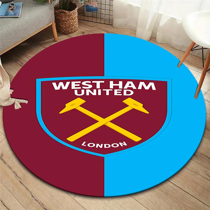 

West Ham United Round Area Rug,Carpet Rug for Living Room Bedroom Sofa Playroom Decor,Non-slip Floor Mat 80cmx80cm