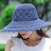 Breathable Women Sunscreen Hats Bowknot Large Brimmed Bucket Hats Summer Beach Hats  Girls