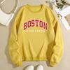 Autumn Letter "Boston International" Printed Hoodies Fashionable Casual Classic Sports Long Sleeved Women's Hoodies