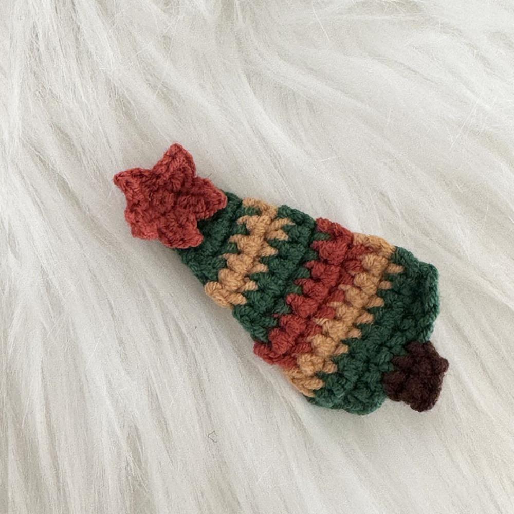 Soft Christmas Hair Clip Woolen Yarn Christmas Tree Hairpin Knitted Xmas Barrettes Christmas