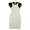 Gucci [/Domestic Regular] 595331 ZACKV Bi-color Ruffled Cuff Knit Dress 36 Ivoryx blackUsed