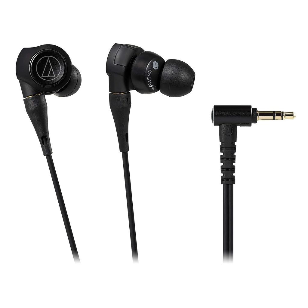 Audio-Technica ATH-CKS1100X Earphones Wired Canal Type Deep Bass High-Resolution Audio Compatible Solid Black