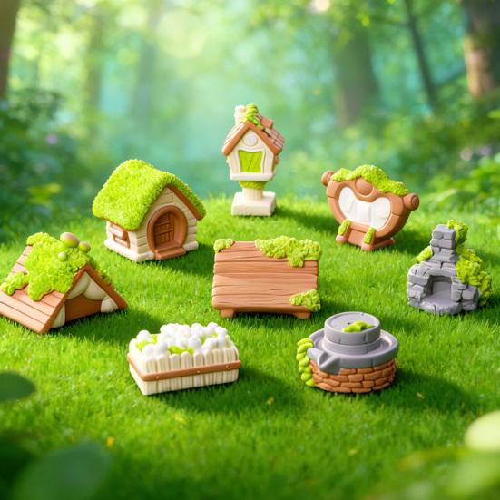Micro Landscape Ornament Durable Resin Miniature Fairy Tale Accessories for DIY Moss Gardens And Ecological Bottles