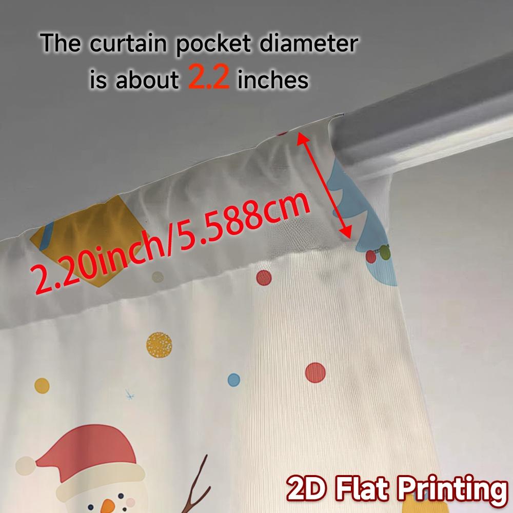 2pcs,Curtains Cute Snowman Christmas Tree_b Modern Curtains Digital Printed Versatile Polyester Curtains Thermal Insulation, and