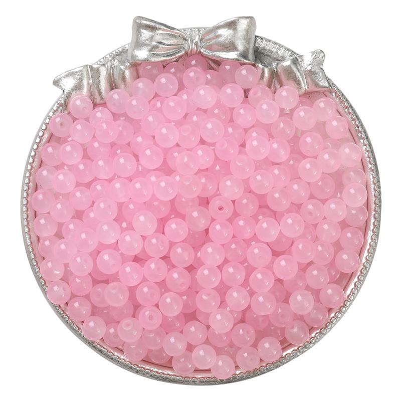 

50-135 шт. хрустальные стеклянные бусины желе сплошного цвета имитация нефрита камень свободные разделительные бусины для изготовления ювелирных изделий 6mm 135Pcs розовый