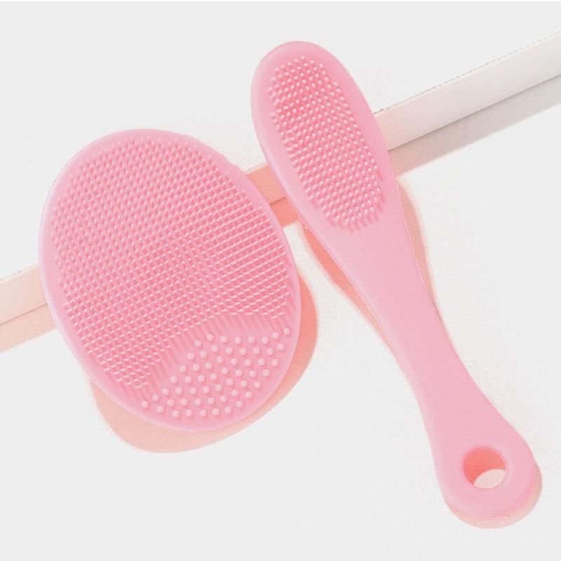 New 2pcs Face Massage Brush Silicone Face Scrubber Pore Cleaner Skin Care Brush Cleansing Face Brush XLS01