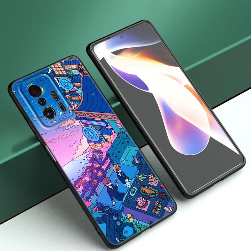 Umělecký Pixel Estetický Obal na Telefon Pro Xiaomi Mi A2 8 9 SE Note 10 10T 11 12 Lite 9T 11T 12S 12T Pro A3 6X 12X Měkký TPU Černý Kryt
