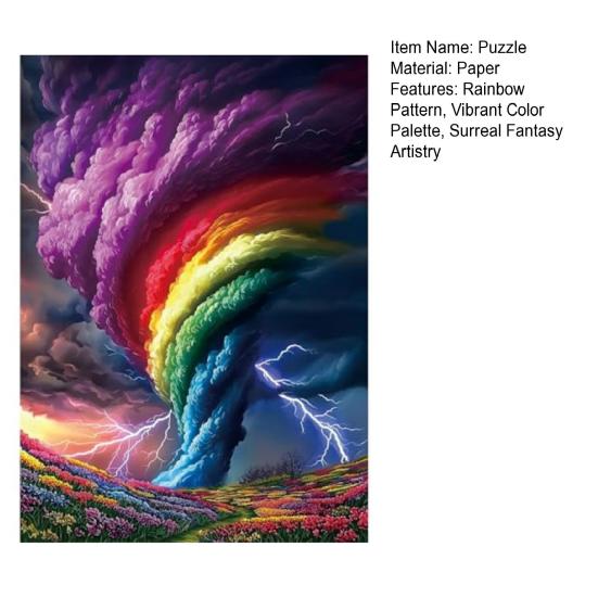 1000 Pieces Rainbow Wooden Jigsaw Puzzle Fantasy Art Style Colorful Stress Relief Visual Beauty Jigsaw Craft Decor