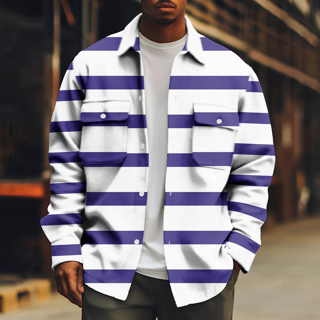 Pánská sportovní bunda s dlouhým rukávem ležérní módní bunda s klopou a dlouhým rukávem