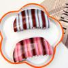 Simple Retro Style Red and White Striped Semi-round Grab Clip Versatile Back Head Disc Hair Shark Clip Temperament