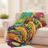 Taco Food Throw Blanket for Girls Boys Kids Adults, 50x60 in, Cozy Flannel Blanket for Bedroom, Camping, Couch, Room Decor, Fuzz