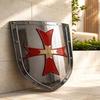76,2 cm Scut Artizanal Cavaler Templier Oțel Cruciat Decor de Perete Cruce Roșie Armură Cadou