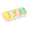 Silicone Ice Cream Mold with Anti-Spill Dust-Proof Cover 4 Cavities Cute Shapes Popsicle Mold Easy Demoulding Popsicle Maker for Kids Summer Party