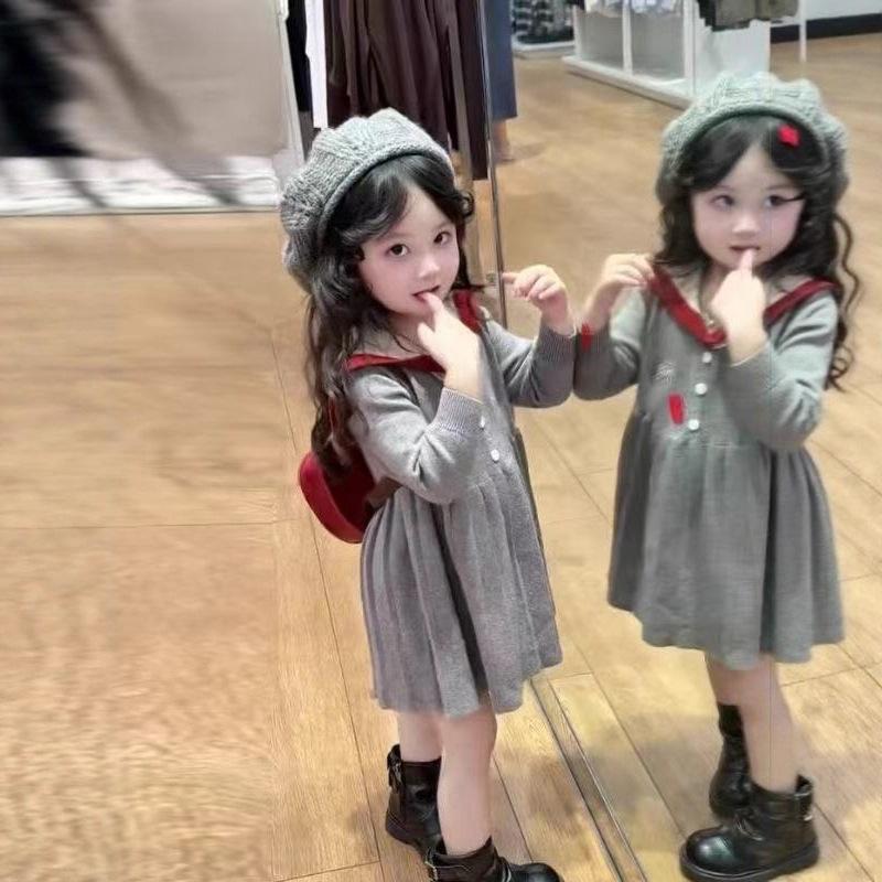Girls Autumn Knit Dress Long Sleeve Princess Sweater Dress For Toddler And Kids Outerwear