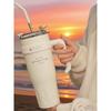 Japanese Bhj Luxury High-Value Handle Cup Stainless Steel Large Capacity Thermos Cup for Men and Women Car-Mounted Straw Water Cup for Women