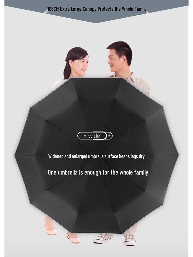 LED-Licht Sicherheitsreflektierender Winddichter Regenschirm für Männer & Frauen - Verstärkt, Groß & Verdickt für Geschäfts- & Sturmbedingungen