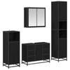 Bathroom Furniture Set 4 Pcs Black Oak Effect Particleboard
