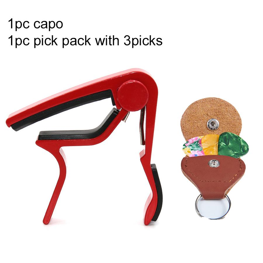 1 Stück Gitarren-Capo mit Paddel-Tasche für Akustik-E-Gitarre Einhand-Capos Mehrfarbiges Instrumenten-Gitarrenzubehör TMZ