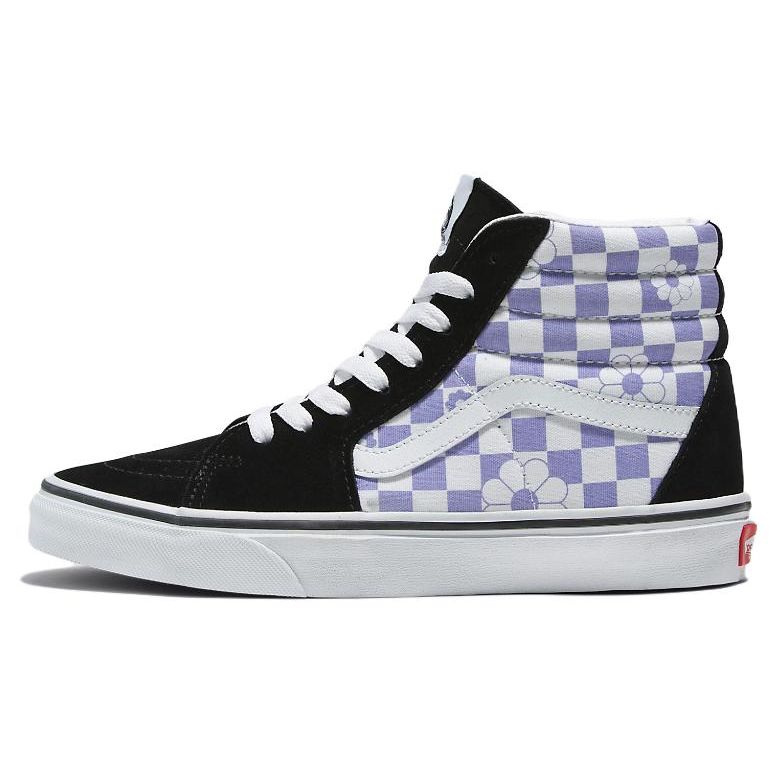 Vans Sk8-Hi Floral Check Unisex Sneakers Black Lavender VN0007NSO95