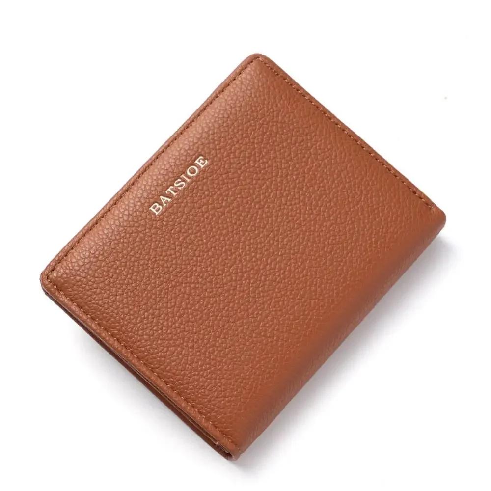 

Luxury PU Leather Short Wallet Large Capacity Solid Color Coin Purses Thin Women s Handbag Lady