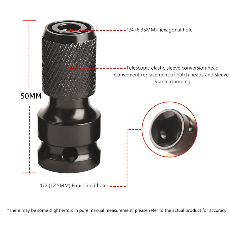 

Держатели бит для ударной отвертки, адаптер с квадратным хвостовиком 1/2 дюйма на быстросъемный шестигранный патрон 1/4 дюйма с битами для отвертки