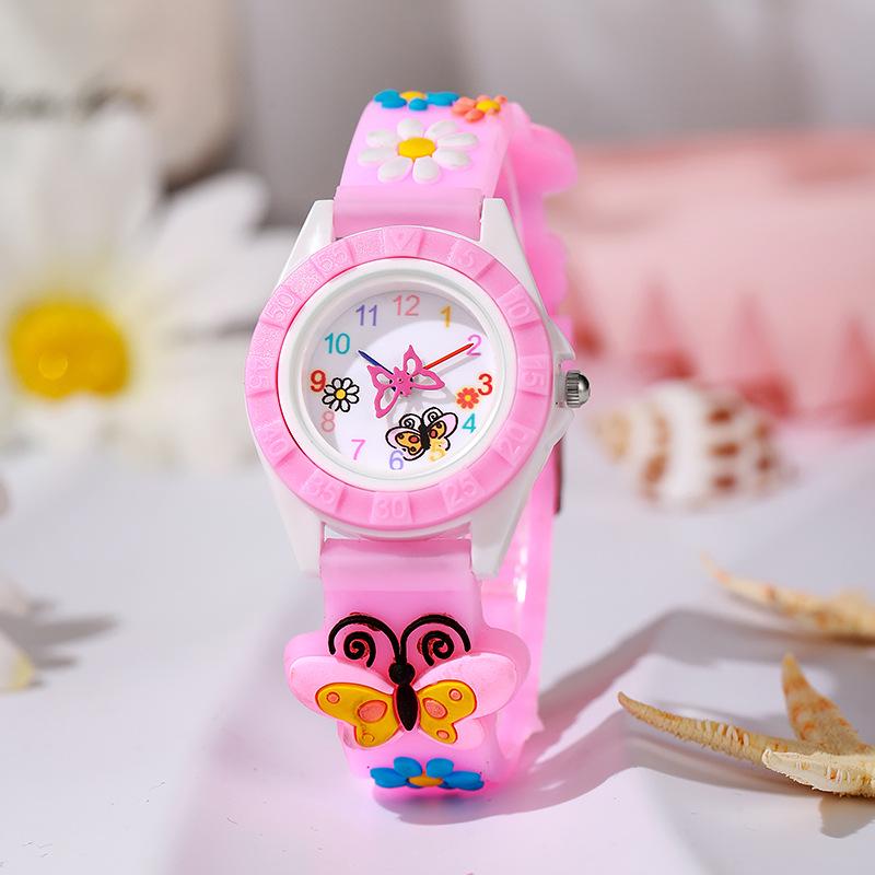 Children's Butterfly Cartoon Quartz Watch with Digital Display and Silicone Strap