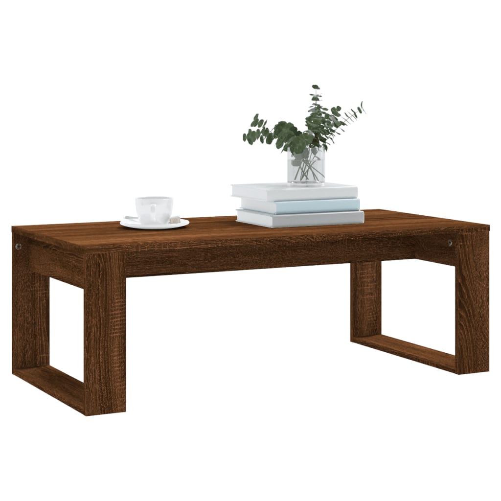  Coffee Table, Brown Oak 102x50x35 Cm Wood-based Material