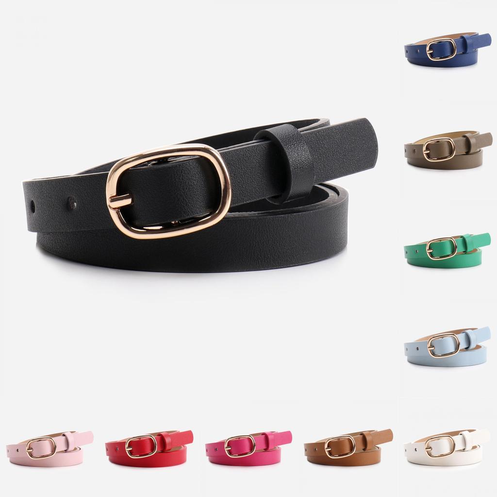 Womens Oval Pin Buckle Belt In Multi Colors For Jeans And Dresses