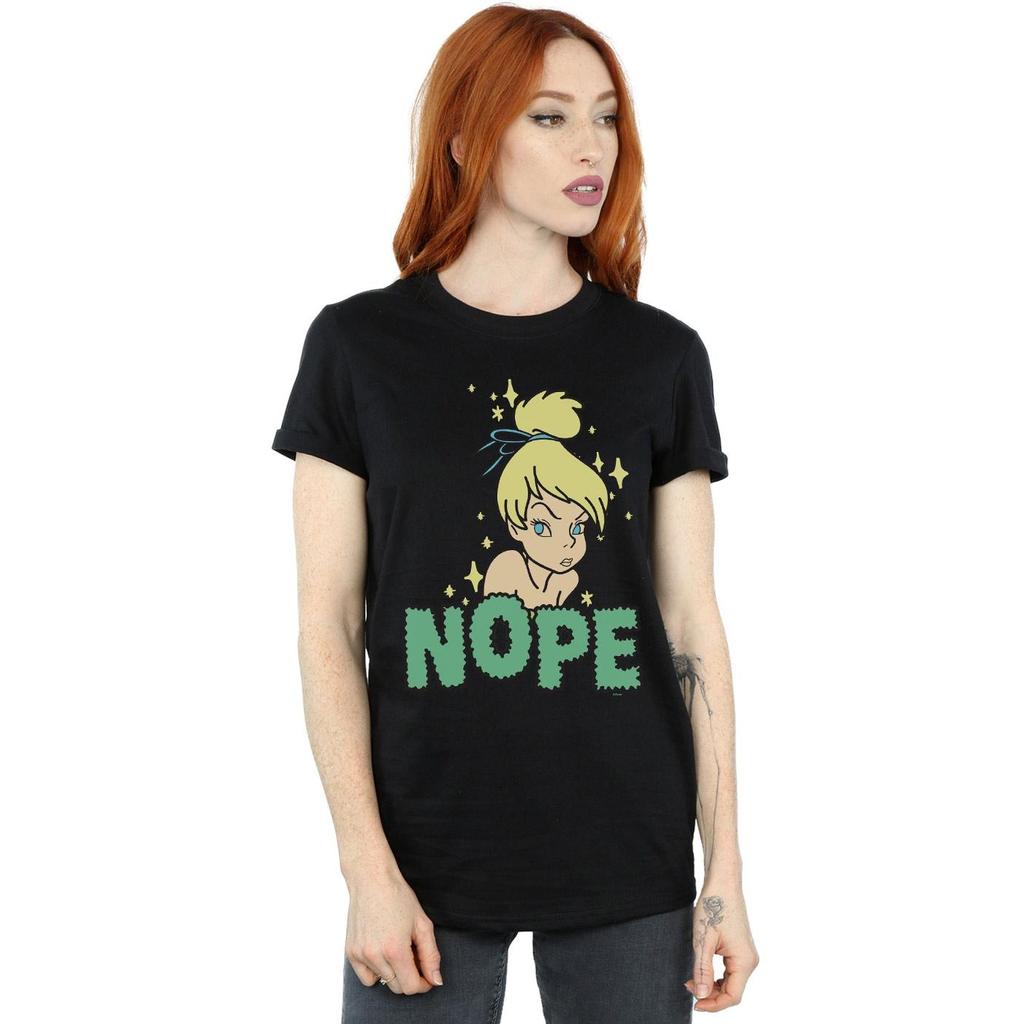 Disney Womens/Ladies Tinker Bell Nope Cotton Boyfriend T-Shirt