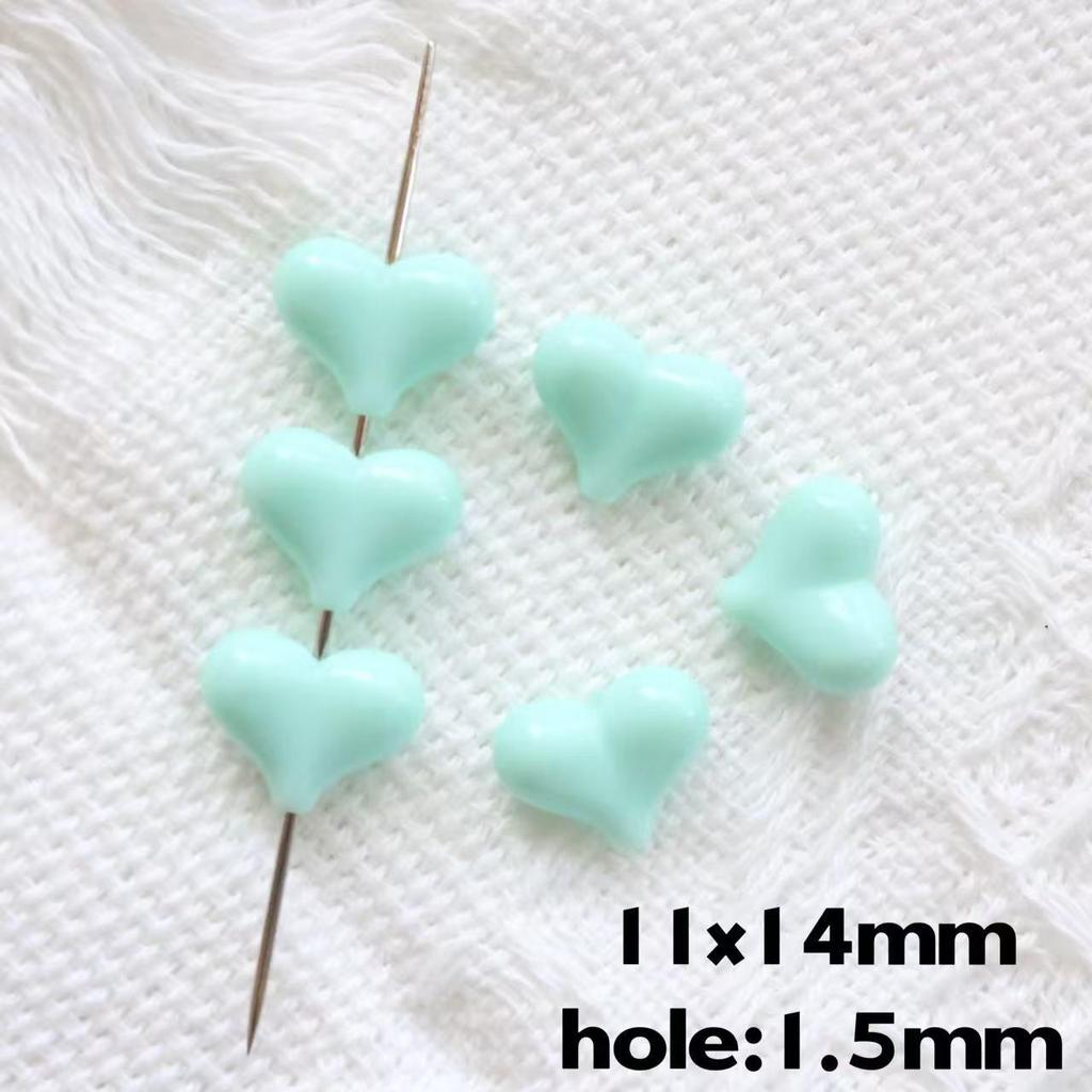 Seven-Color Small Peach Heart Acrylic Beads 11x14mm for DIY Phone Chain Pendants