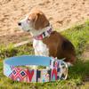 Soft Printing Pet Dog Cat Collar Strap Band Buckle Dog Training Collar (Blue S)