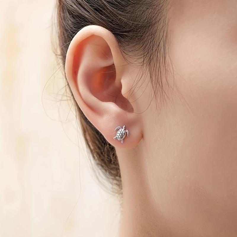 1 Paar Retro Modische Ohrringe in Schildkrötenform, Kreativ Designte Trendige Ohrringe, Geeignet für den täglichen Gebrauch.