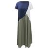 Women's Summer Fashion   Contrast Color Stitching Skirt Large Size Dress