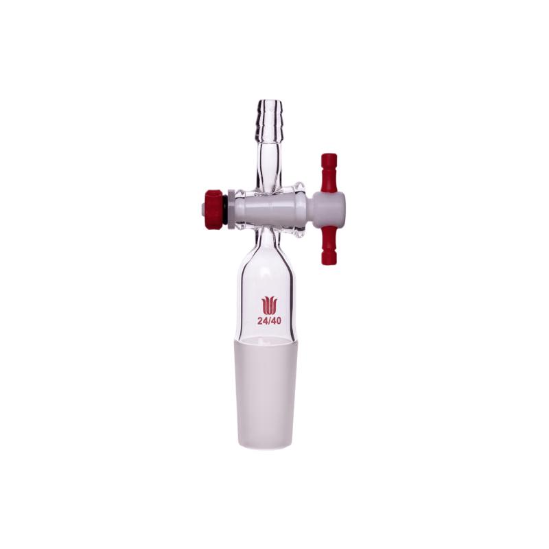 XW Labs Glass Straight Vacuum Adapter with PTFE Stopcock