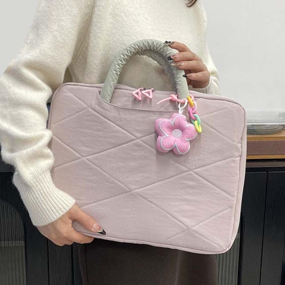 Handle Style Computer Handbag With Flower Pendant Laptop Bags Laptop Case Laptop Sleeve  Office