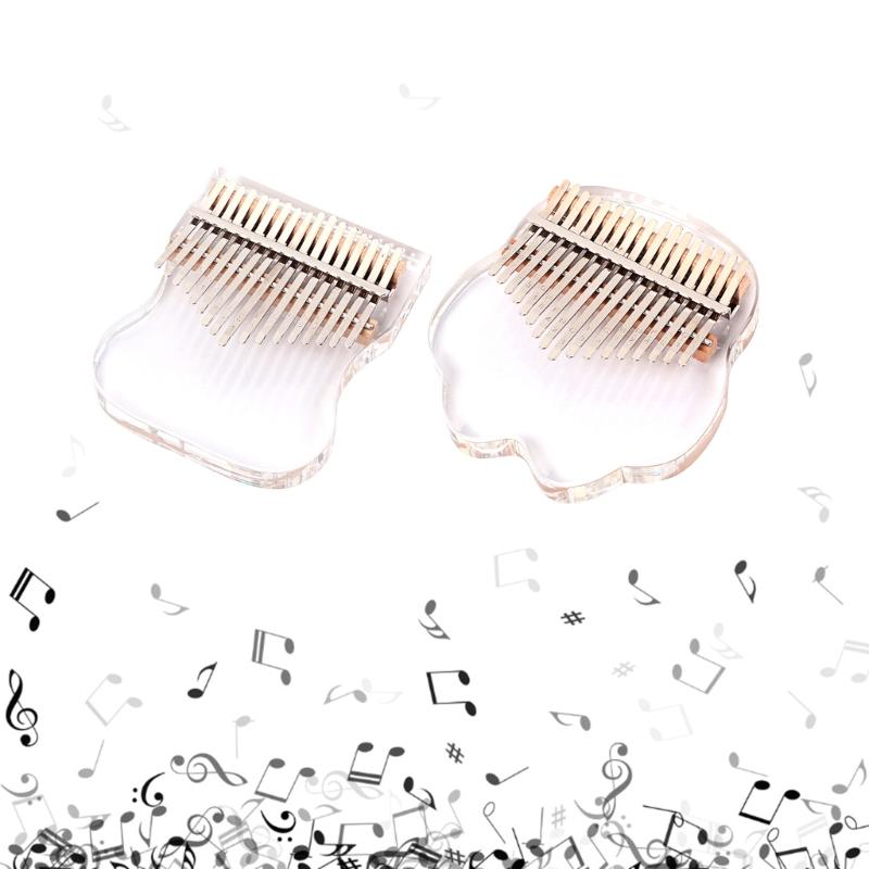 Transparent Kalimba Acrylic Finger Pianos 17 Keys Thumb Piano with Letters and Notes Musical Instrument Gifts for Girls