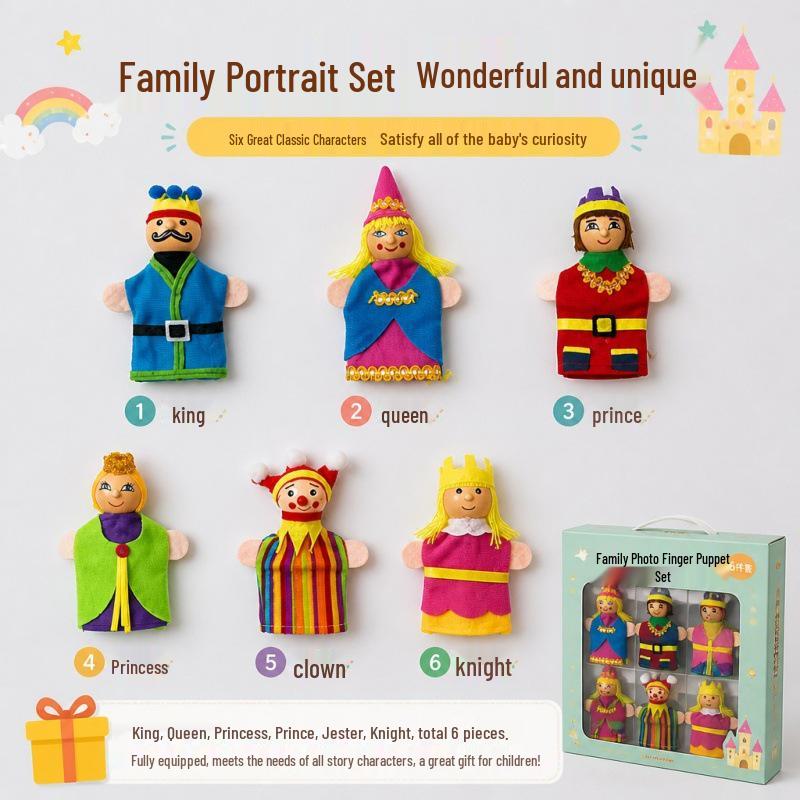 Popular Prince & Princess Playhouse Doll Set for Kids Finger Puppets - Prince and Princess (Set of 6)