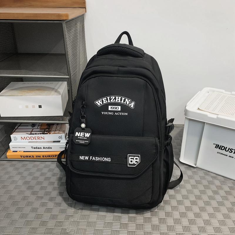 Student Schoolbag Women's Color Block Backpack Men Large Capacity Backpack