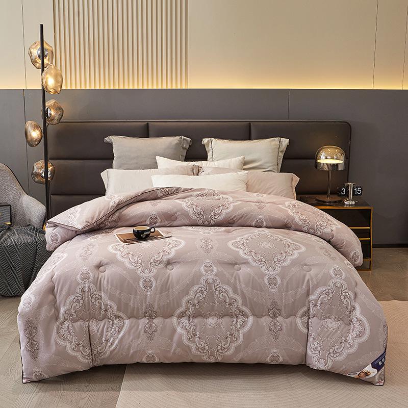 New Cotton Silk Summer & Winter Quilt: Double-Sided, Thick & Warm Quilt with Printed Design - Ideal Gift