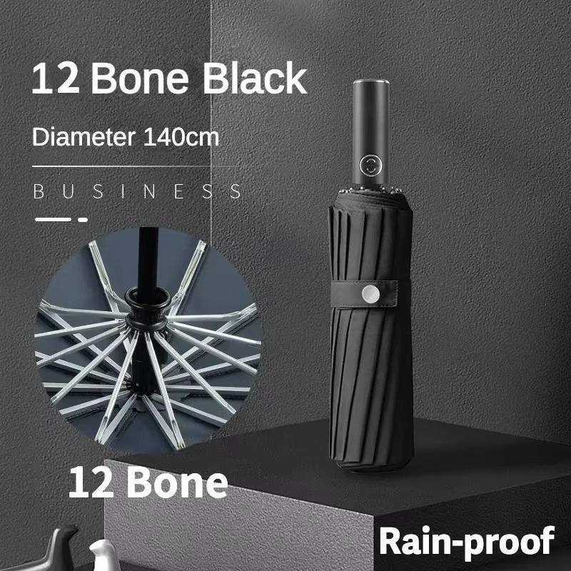 

140Cm Large Automatic Folding Umbrella For Men, Uv Upf50+ Protection, Reinforce Windproof Strong, Sun And Rain Umbrellas Parasol Aluminum&16K