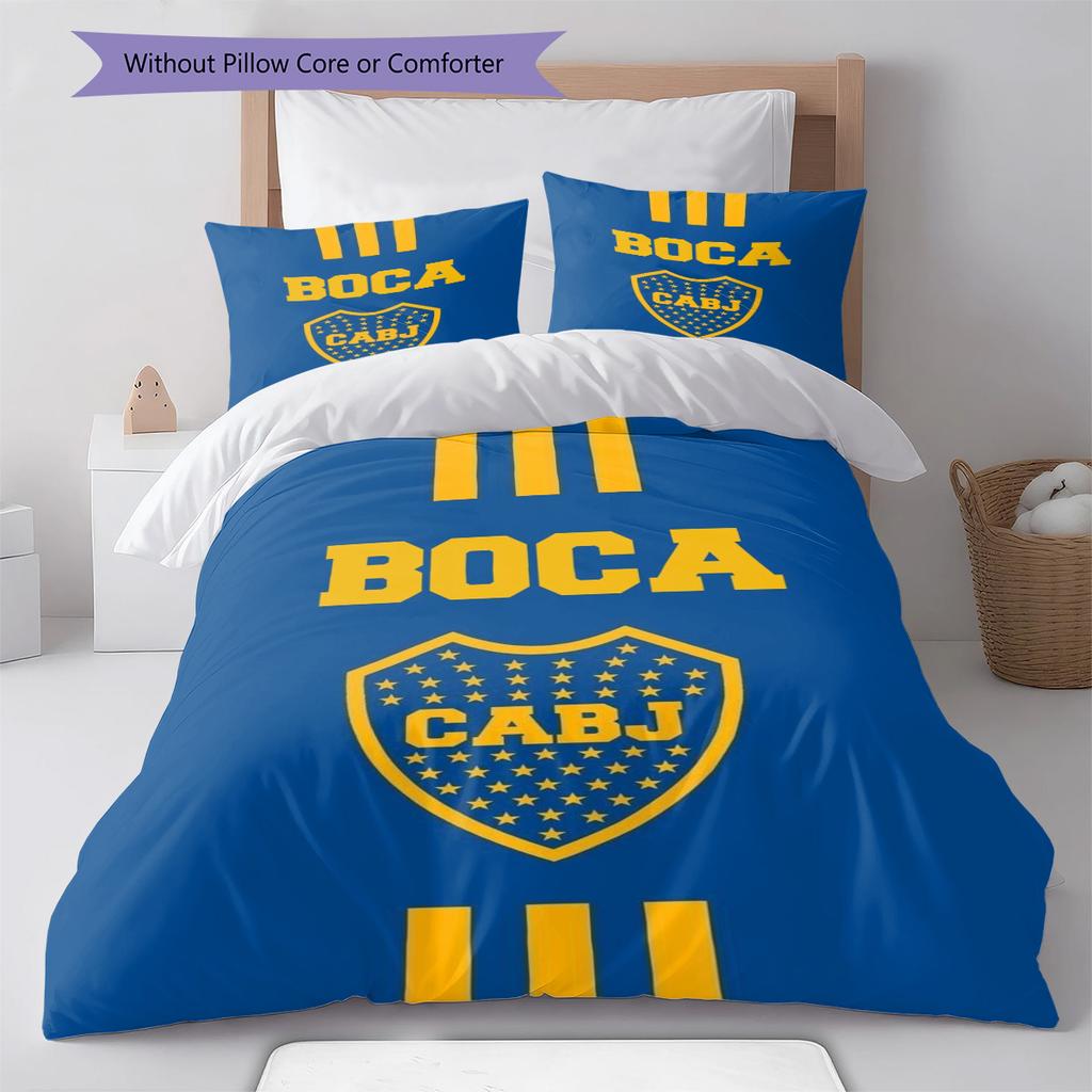 Boca Juniors Pattern Bedding Set Quilt Cover Pillowcase Home Decor Gift (1 * duvet cover + 2 * pillowcase, without core)