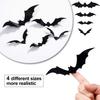 Halloween 3D Bats Decoration Plastic Bat Wall Stickers for Home Window Decor Party Supplies (60PCS)