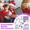 Mermaid Advent Calendar 24 Days Christmas Countdown Calendar with Jewelry Accessories Dress Up Set for Kids Girls Holiday Gifts