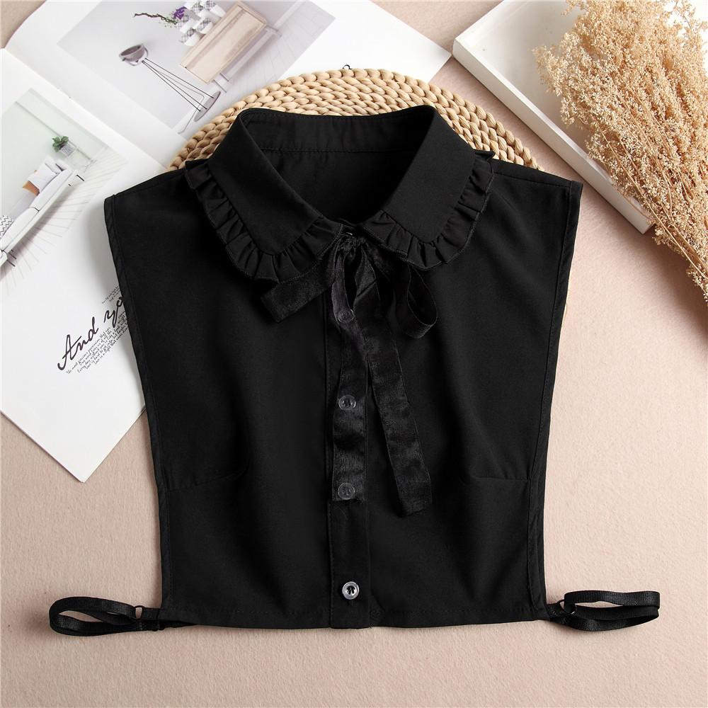 Hollow Lace Chiffon Doll Cotton Fake Collar Blouse Sweater Detachable Shirt Collar False Collar Lapel Women Top Collars Decor