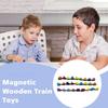 Wooden Magnetic Number Train Building Block Assembly Car Early Cognition Enlightenment Learning Car Cartoon Set For Kids